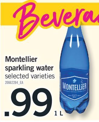 Fortinos Montellier sparkling water, 1 l offer