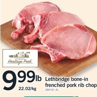 Fortinos Lethbridge bone-in frenched pork rib chop offer