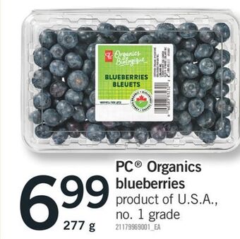 Fortinos Pc® organics blueberries offer