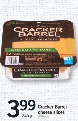 Fortinos Cracker barrel cheese slices, 240 g offer