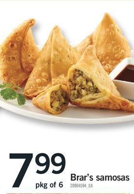Fortinos Brar's samosas, pkg of 6 offer