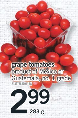 Fortinos Grape tomatoes, 283 g offer