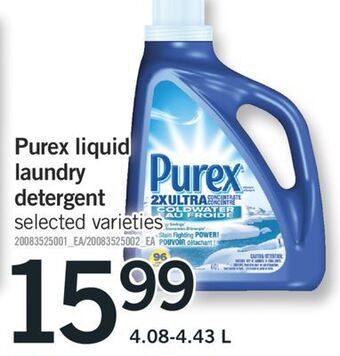 Fortinos Purex liquid laundry detergent, 4.08-4.43 l offer