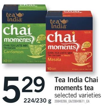 Fortinos Tea india chai moments tea, 224/230 g offer