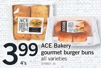 Fortinos Ace bakery gourmet burger buns, 4's offer