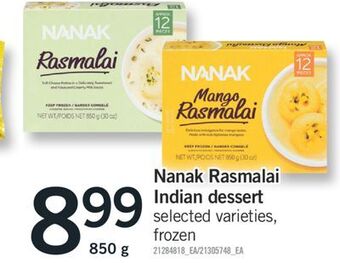 Fortinos Nanak rasmalai indian dessert, 850 g offer