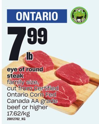 Loblaws Eye of round steak offer