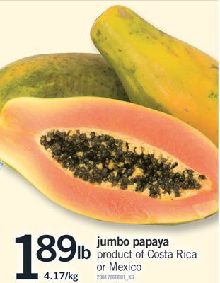 Fortinos Jumbo papaya offer