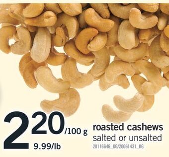 Fortinos Roasted cashews offer
