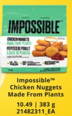 Loblaws Impossible™ chicken nuggets made from plants, 383 g offer