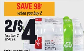 Loblaws Pc® natural spring water, 24x500 ml offer