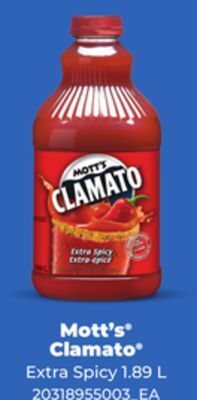 Loblaws Mott's® clamato® extra spicy, 1.89 l offer