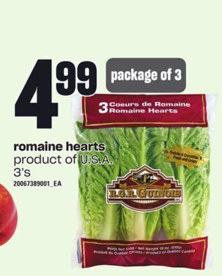 Loblaws Romaine hearts, 3's offer