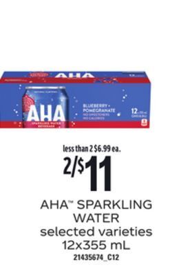 Loblaws Aha™ sparkling water, 12x355 ml offer
