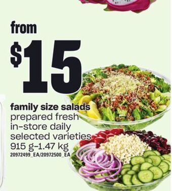 Loblaws Family size salads, 915 g-1.47 kg offer