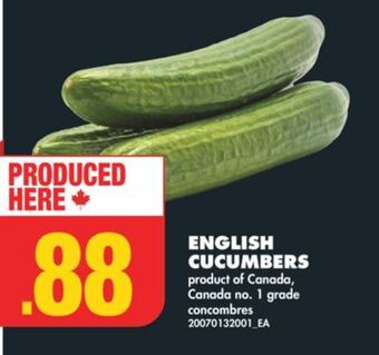 No Frills English cucumbers offer