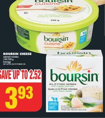 No Frills Boursin cheese, 150/220 g offer