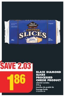 No Frills Black diamond slices processed cheese product, 410 g offer