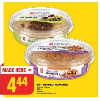 No Frills Pc® topped hummus, 280 g offer