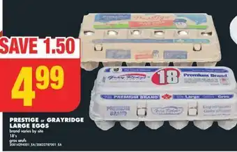 No Frills Prestige or grayridge large eggs, 18's offer