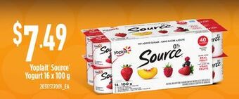 Loblaws Yoplait® source® yogurt, 16 x 100 g offer