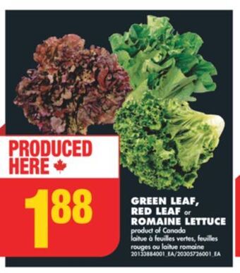 No Frills Green leaf, red leaf or romaine lettuce offer