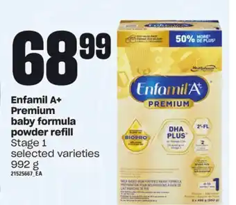 Loblaws Enfamil a+ premium baby formula powder refill, 992 g offer