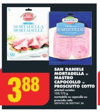 No Frills San daniele mortadella or mastro capocollo or prosciutto cotto, 125/175 g offer