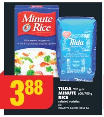 No Frills Tilda, 907 g or minute, 600/700 g rice offer