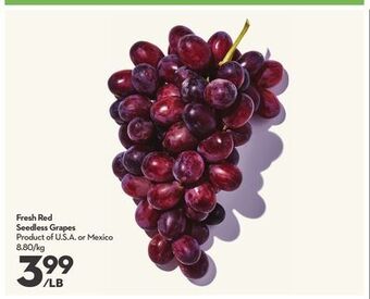 Longo's Fresh red seedless grapes offer