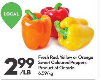 Longo's Fresh red, yellow or orange sweet coloured peppers offer