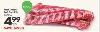 Longo's Fresh ontario pork back ribs offer