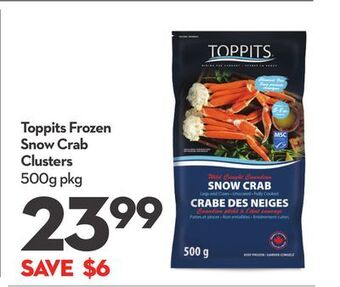 Longo's Toppits frozen snow crab clusters offer