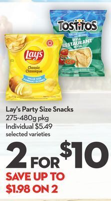 Longo's Lay's party size snacks offer