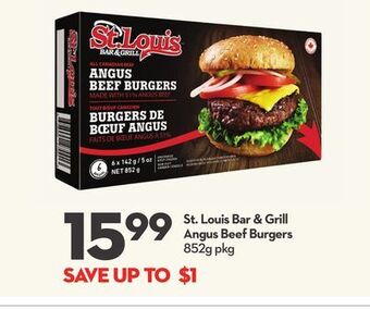 Longo's St. louis bar & grill angus beef burgers offer