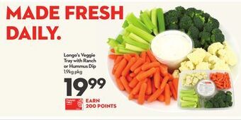 Longo's Longo's veggie tray with ranch or hummus dip offer