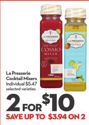 Longo's La presserie cocktail mixers offer