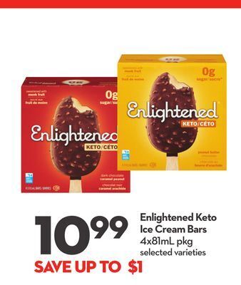 Longo's Enlightened keto ice cream bars offer