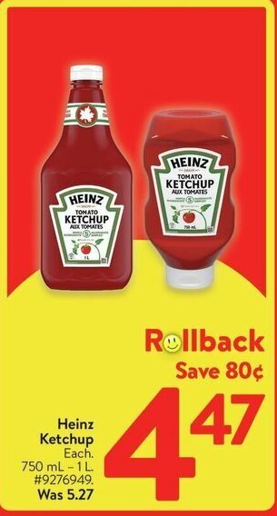 Walmart Heinz Ketchup offer