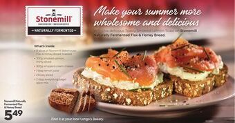 Longo's Stonemill naturally fermented flax & honey bread offer