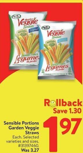 Walmart Sensible Portions Garden Veggie Straws offer