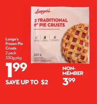 Longo's Longo's frozen pie crusts 2 offer