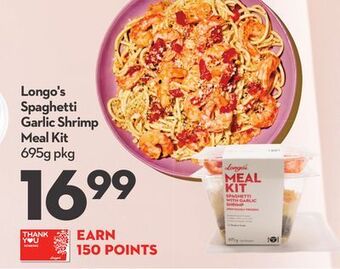 Longo's Longo's spaghetti garlic shrimp meal kit offer