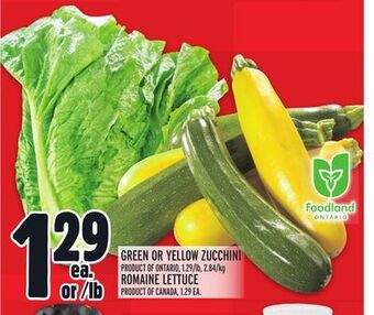 Metro Green or yellow zucchini offer