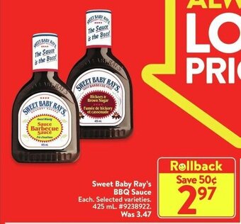 Walmart Sweet Baby Ray's BBQ Sauce offer