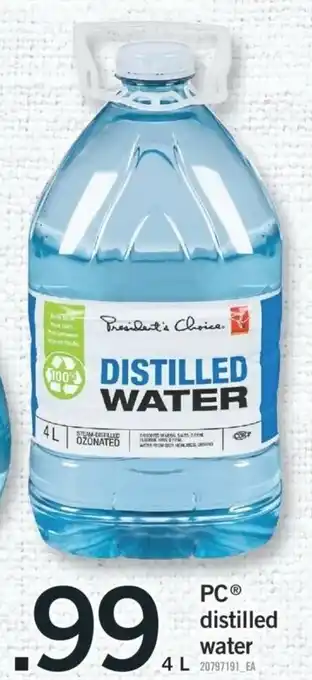 Fortinos PC distilled water offer