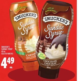Metro Smucker's sundae syrup offer