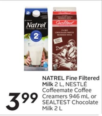 Sobeys Natrel fine filtered milk offer