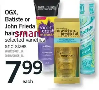 Fortinos OGX bastiste or john frieda hair care offer