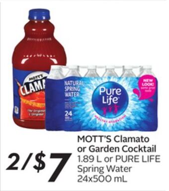 Sobeys Mott's clamato or garden cocktail offer